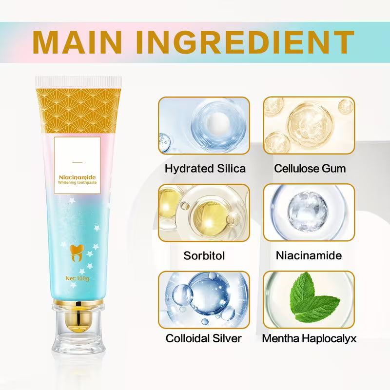 Oralhoe Nicotinamide Dazzle White Toothpaste 100g – Whitening Toothpaste with Niacinamide for Fresh Breath & Anti-Stain Protection