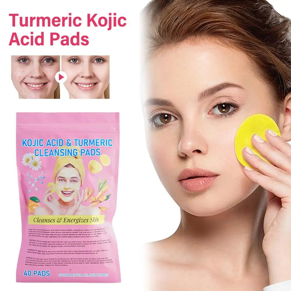 Turmeric Acid Cleaning Pads – Exfoliating Face & Body Pads with Turmeric Extract – Deep Clean & Brighten