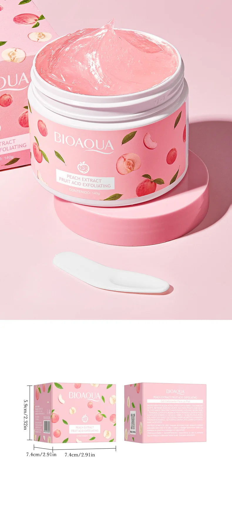 Bioaqua Body Sugar Scrub – Natural Exfoliating Skin Softener with Moisturizing Formula – Smooth & Glowing Skin