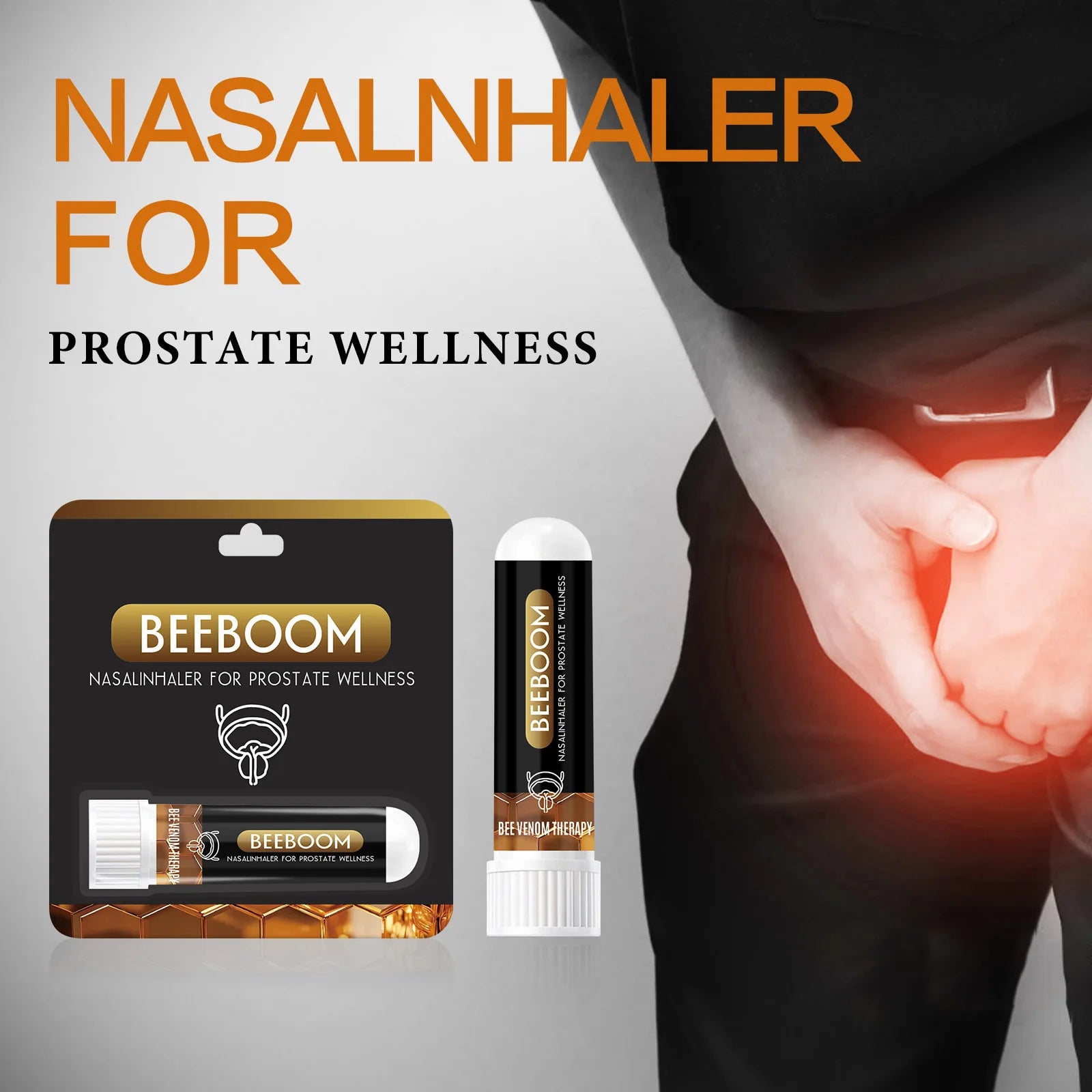 BeeBoom Nasal Inhaler for Prostate Wellness – Natural Bee Venom Extract Prostate Support – Portable Men’s Nasal Wellness Spray