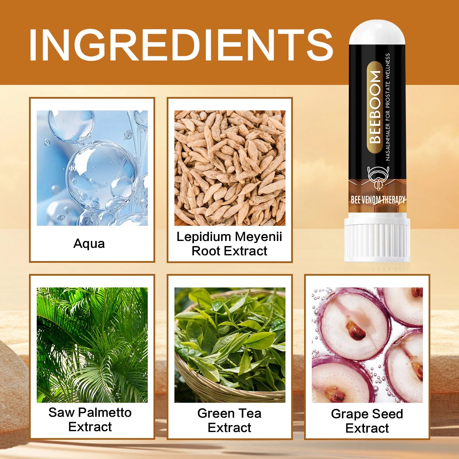 BeeBoom Nasal Inhaler for Prostate Wellness – Natural Bee Venom Extract Prostate Support – Portable Men’s Nasal Wellness Spray