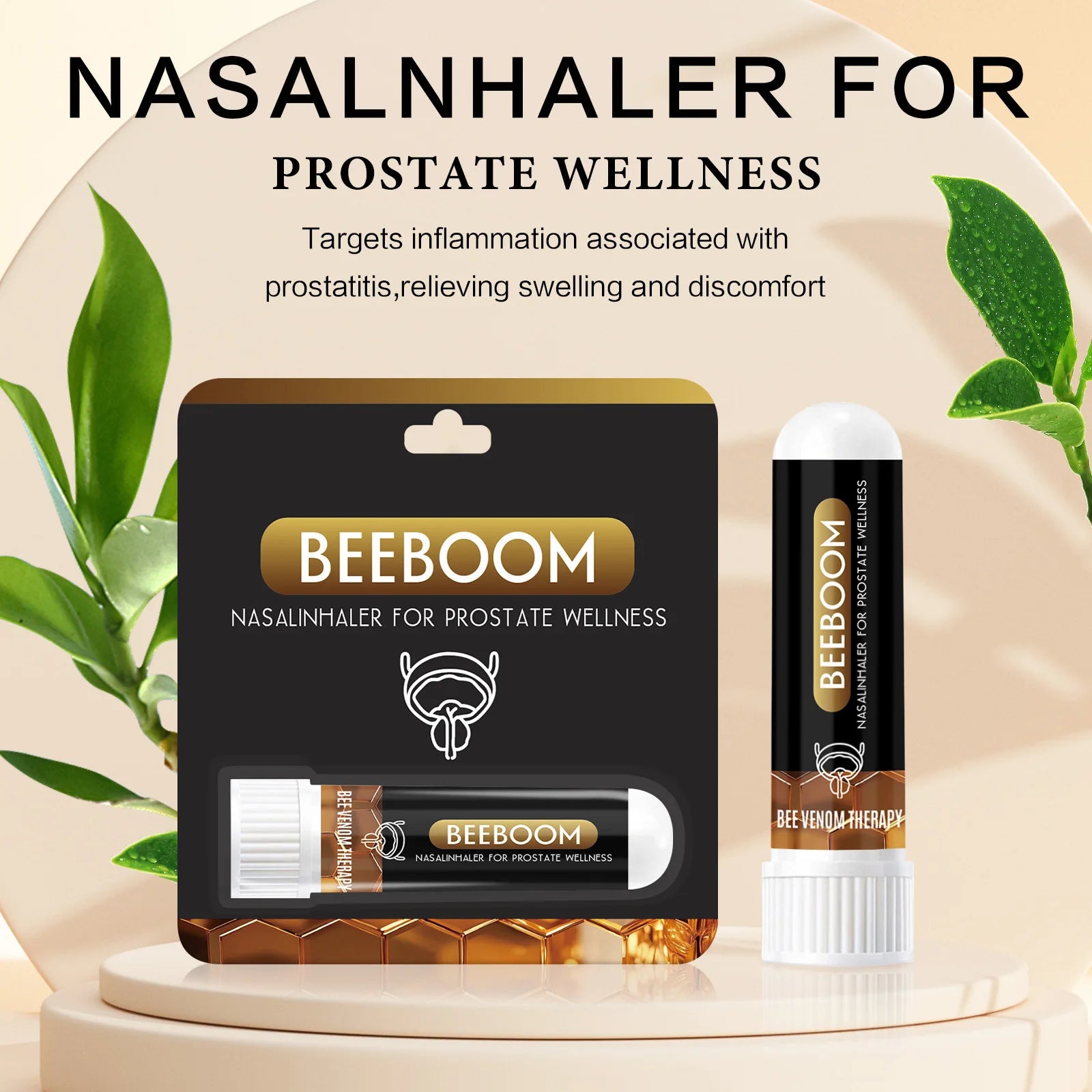 BeeBoom Nasal Inhaler for Prostate Wellness – Natural Bee Venom Extract Prostate Support – Portable Men’s Nasal Wellness Spray