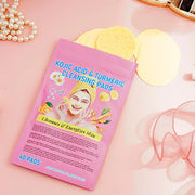 Turmeric Acid Cleaning Pads – Exfoliating Face & Body Pads with Turmeric Extract – Deep Clean & Brighten
