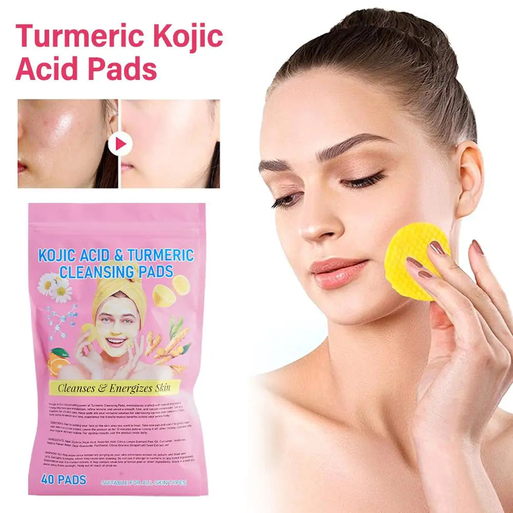 Turmeric Acid Cleaning Pads – Exfoliating Face & Body Pads with Turmeric Extract – Deep Clean & Brighten