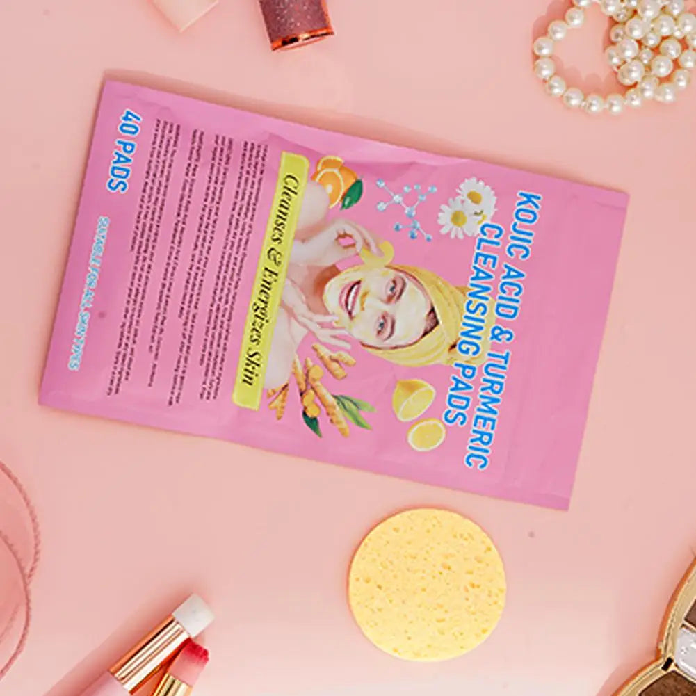 Turmeric Acid Cleaning Pads – Exfoliating Face & Body Pads with Turmeric Extract – Deep Clean & Brighten