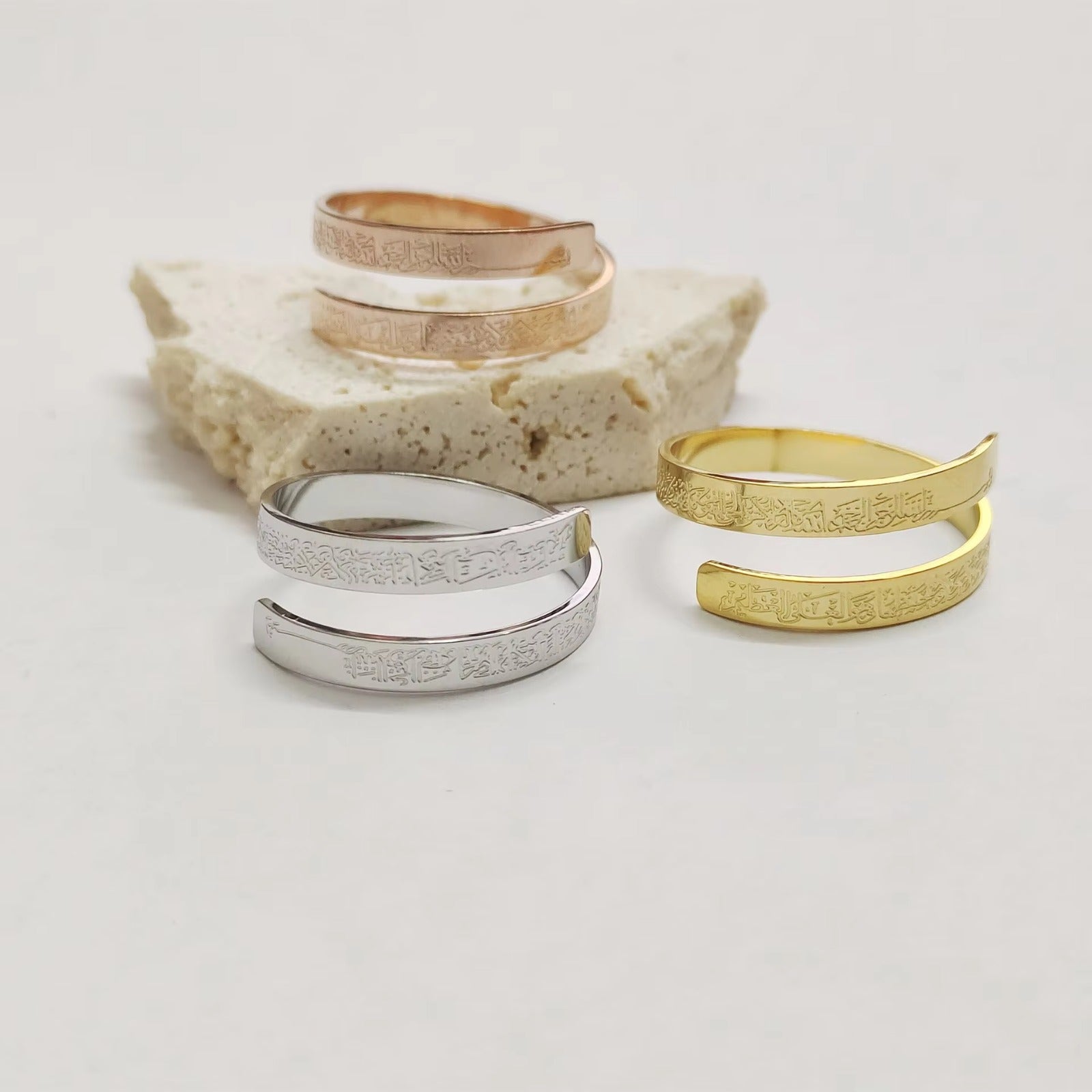 Ayatul Kursi Spiral Ring – Elegant Islamic Protection Ring for Men & Women – Premium Muslim Jewelry UAE