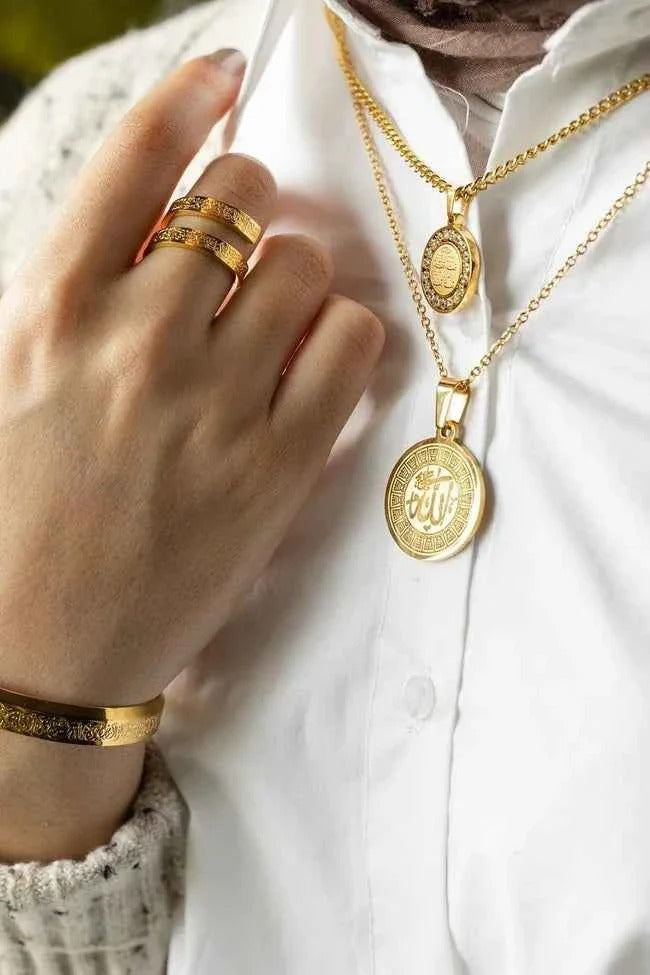 Ayatul Kursi Spiral Ring – Elegant Islamic Protection Ring for Men & Women – Premium Muslim Jewelry UAE